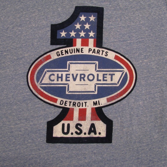 Chevrolet Genuine Parts Graphic T-Shirt Mens Size L Blue GM General Motors - Picture 2 of 4